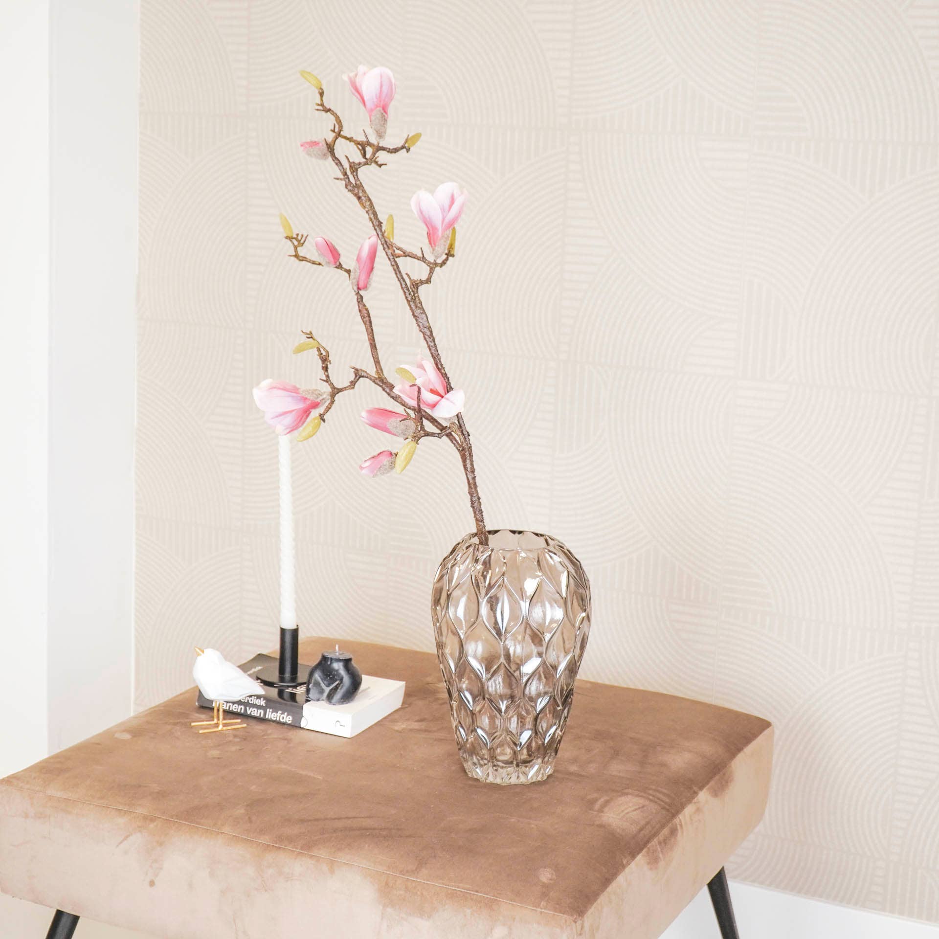 Glazen design vaas - Smokey
