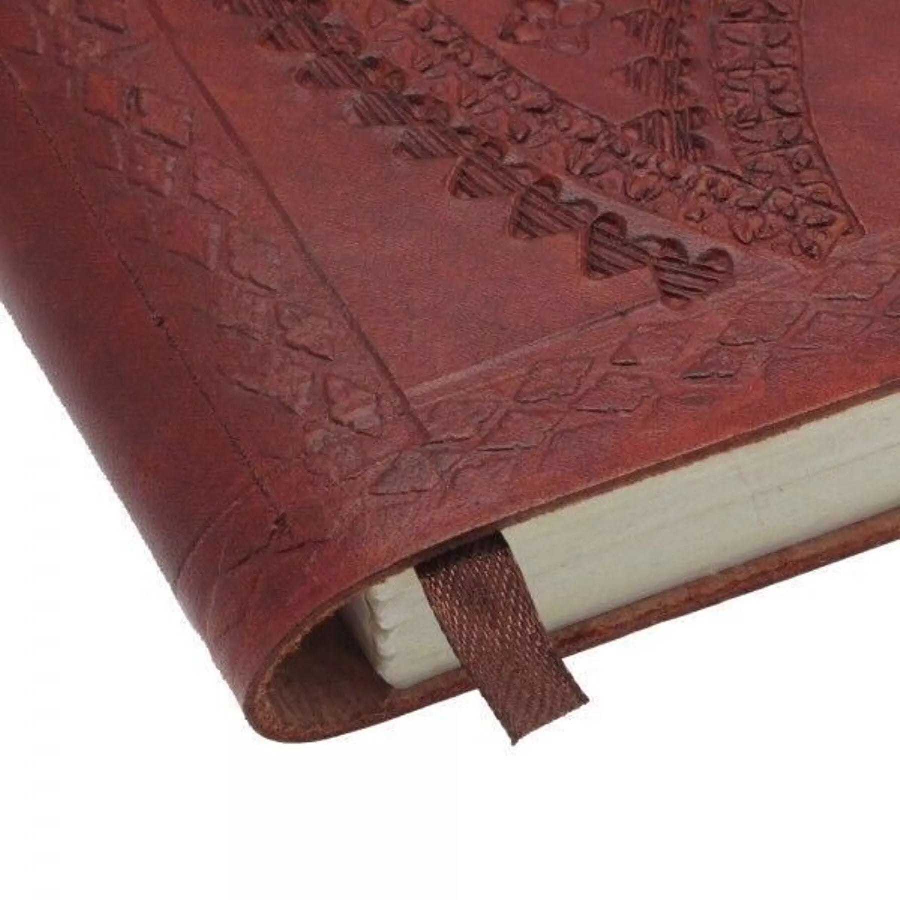 Handgemaakt notitieboek met lederen kaft
