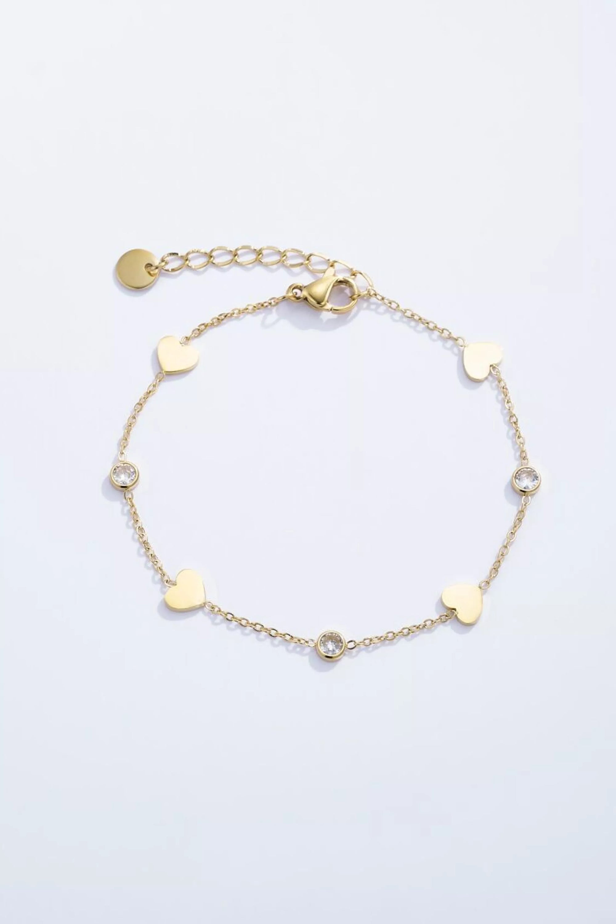 Stainless Steel Armbandje - Hartjes & Steentjes