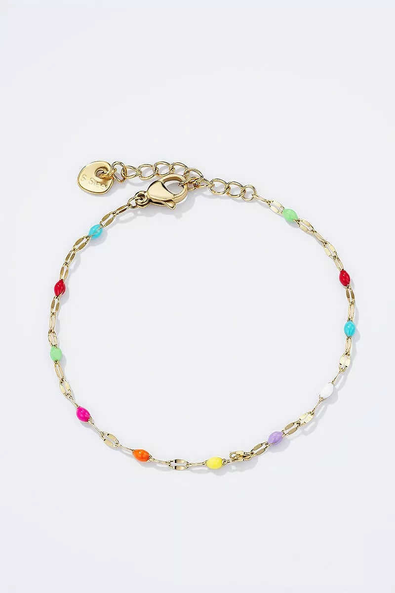 Stainless Steel Armbandje - Gekleurde Kralen