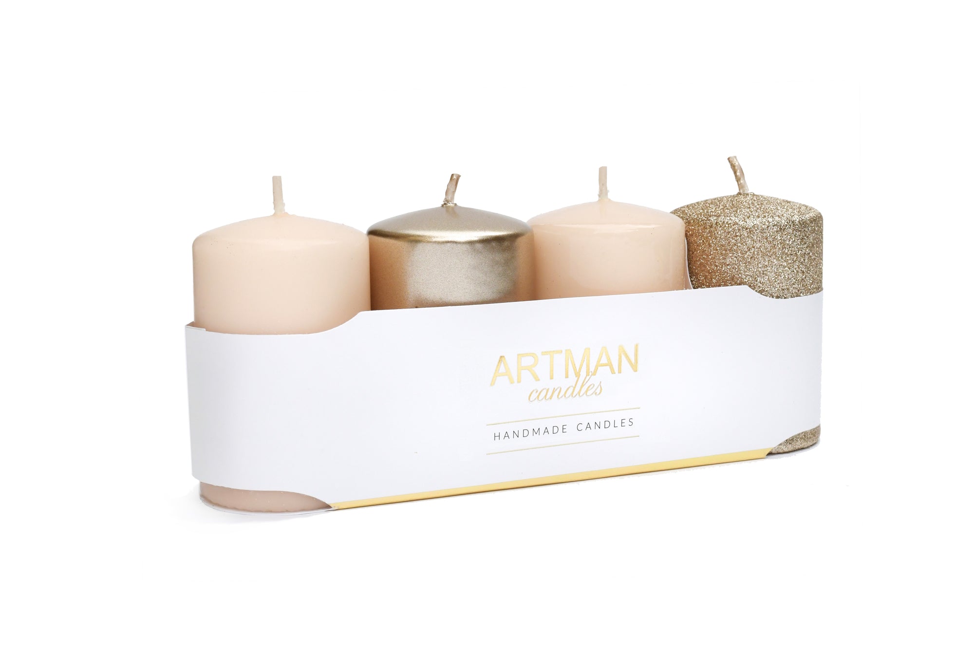 4-pack kaarsen - Mix - Diverse kleuren - 6x9cm