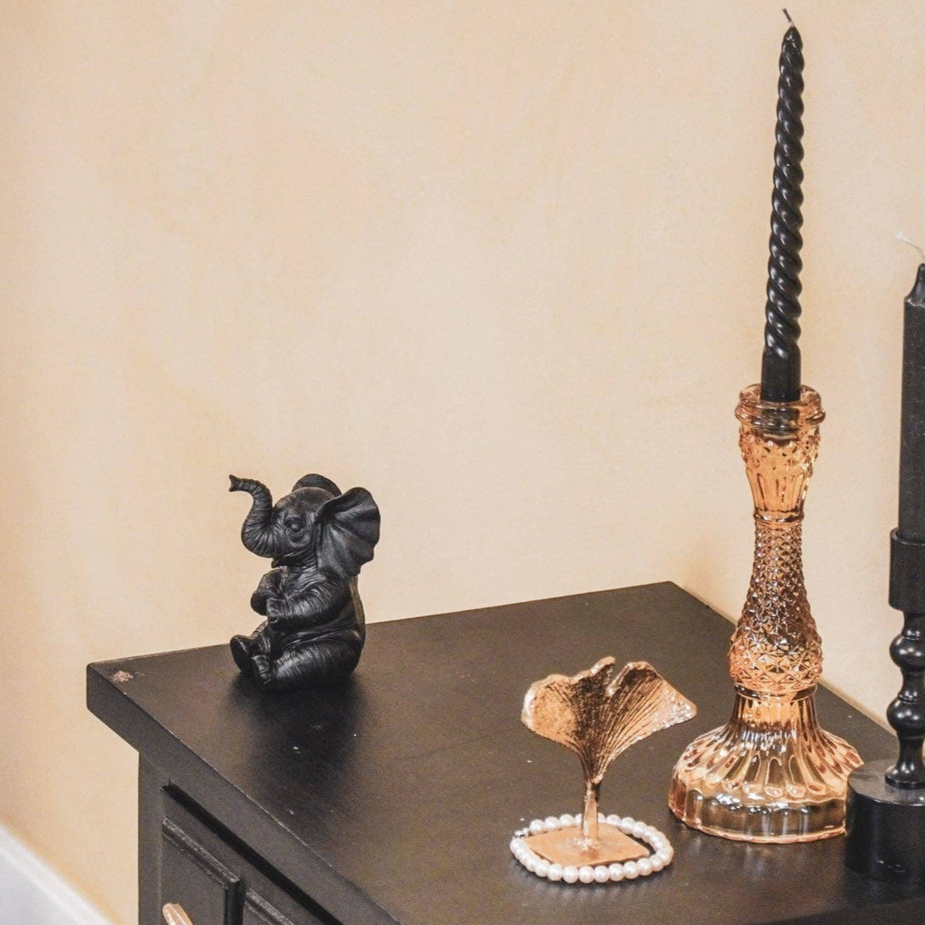 Decoratie olifant - Zwart