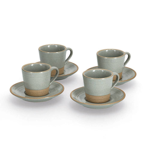 Aardewerk espressoset - 8-delig - 60ml