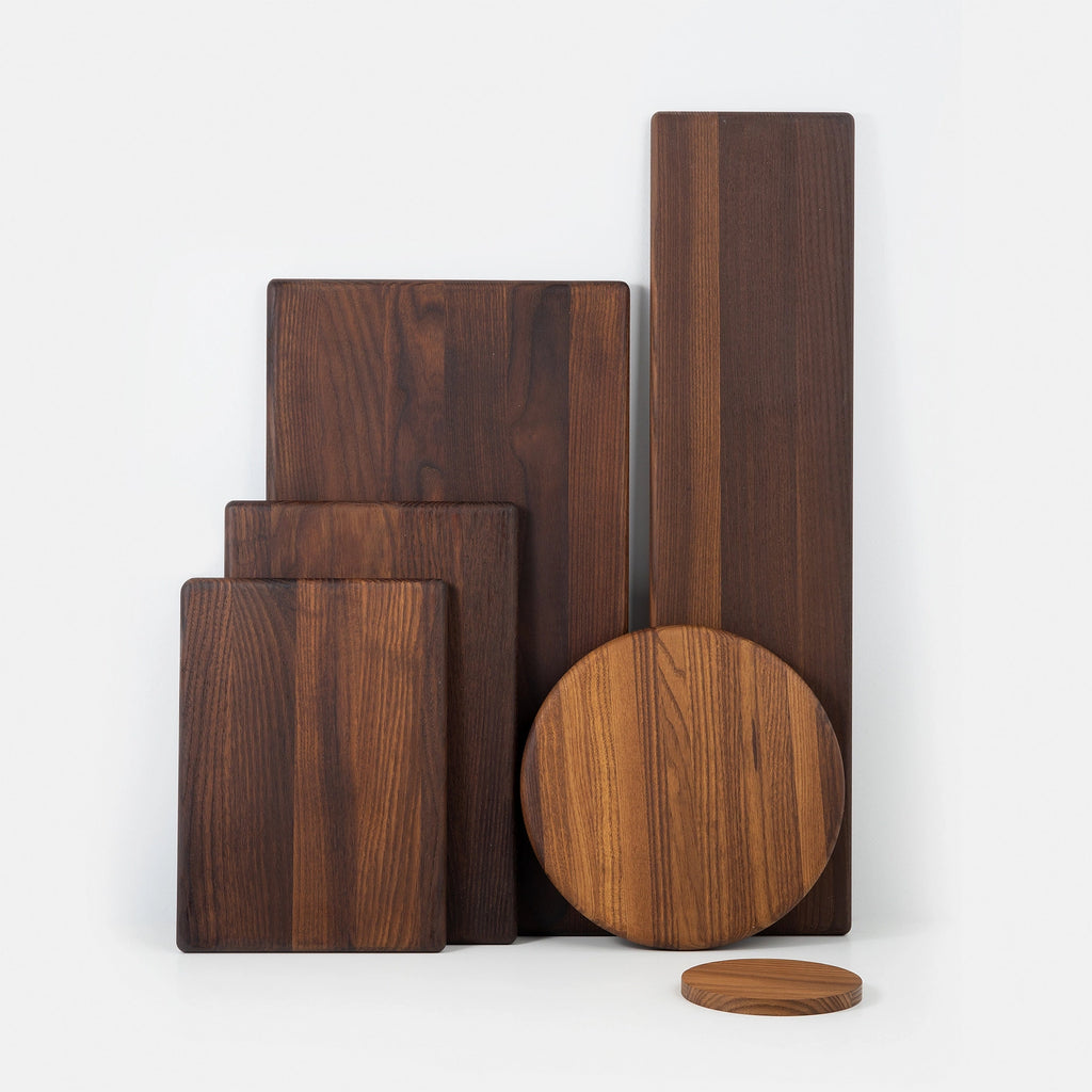 Luxe snij- en serveerplank van thermisch Essenhout ∅220mm