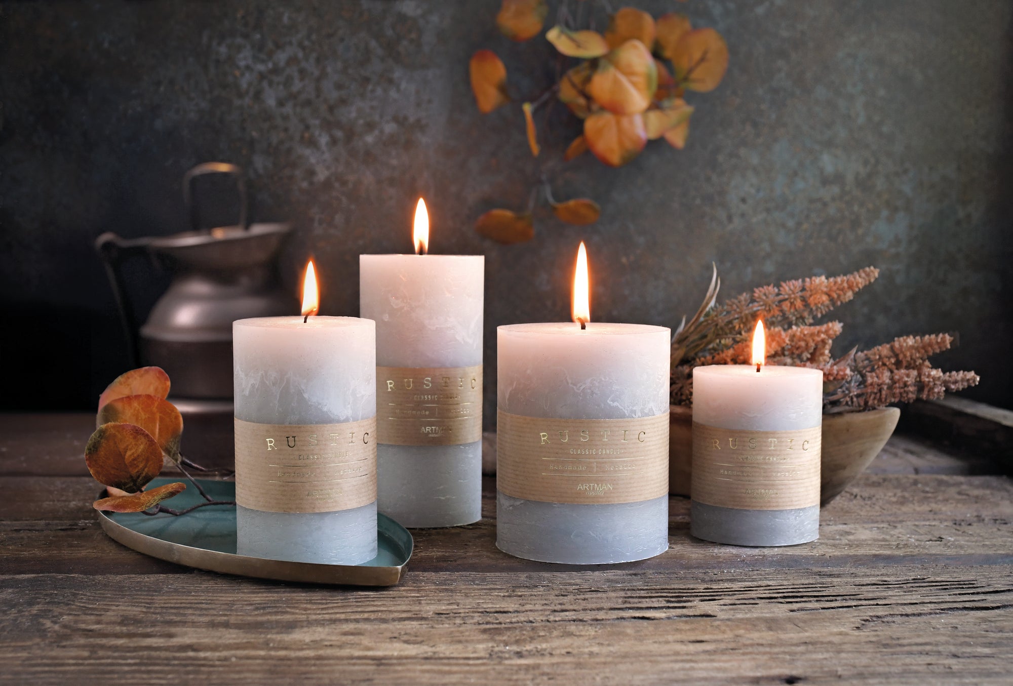 Rustic Kaarsen - Diverse afmetingen en kleuren