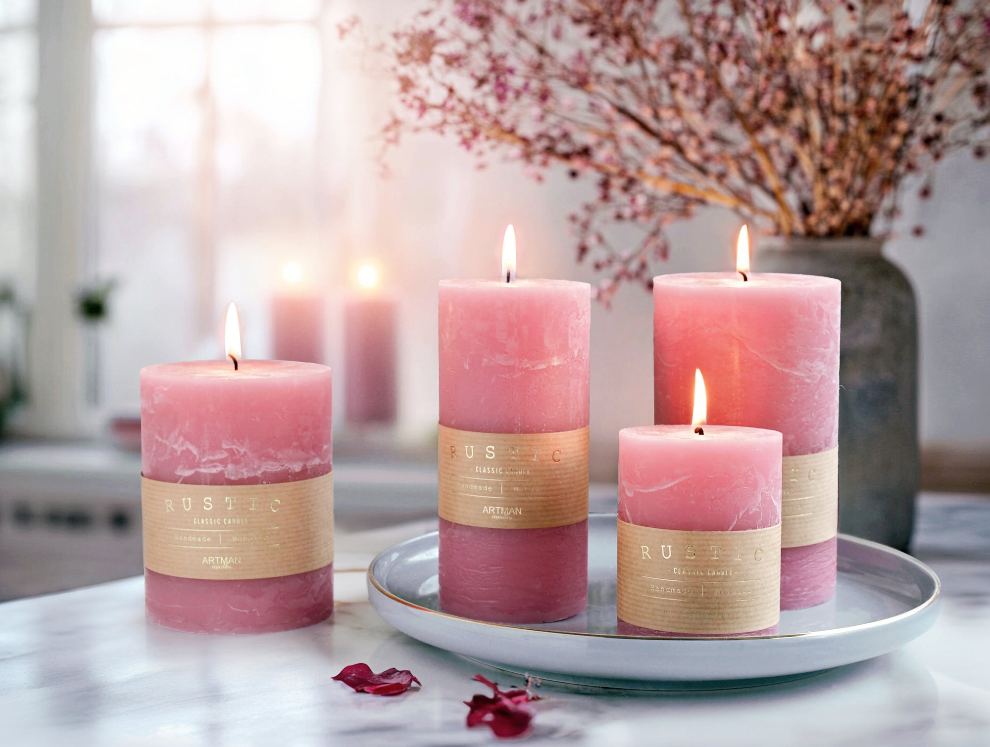 Rustic Kaarsen - Diverse afmetingen en kleuren